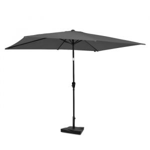 Parasol déporté Rapallo 200x300cm – Incl. pied 20kg + housse – Toile inclinable upf 50+ – Manivelle – Gris – Set complet - Vonroc