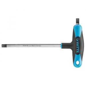 Cl&eacute; en T hexagonale - Witte - Double tige - SW2,5 - Longueur 100 mm - Acier alli&eacute; - Noir - Hexagonale