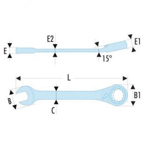 Image de Facom 467.3/4 - Clés mixtes à cliquet en pouces