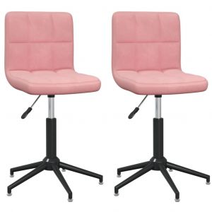 Image de VidaXL Chaises Pivotantes De Salle ¿¿ Manger 2 Pcs Rose Velours