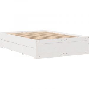 VidaXL Cadre De Lit Sans Matelas Avec Tiroirs 140x190 Cm Bois De Pin