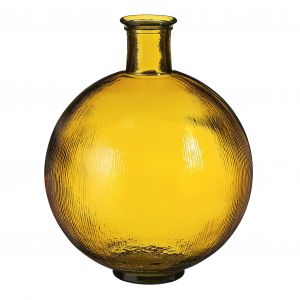 Mica Decorations Vase bouteille Firenza - H42 x &Oslash;34 cm - Verre recycl&eacute; - Ocre