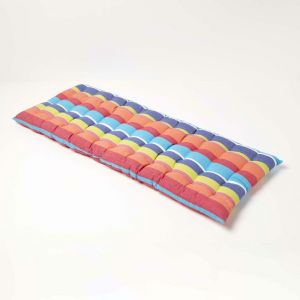 Homescapes - Coussin pour banc de jardin 2 places, Rayures multicolores - Multicolore