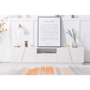 Wishdor - Lit adulte 140x200 cm, lit double, design colonne 3D sur pieds, tête de lit épaissie, 2 tiroirs de rangement et port usb, sans matelas,