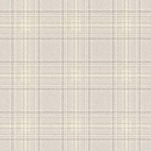 Rasch Curiosity 537444 Papier peint intiss&eacute; &agrave; carreaux beige, blanc cr&egrave;me et gris, 10,05 m x 0,53 m (L x l)