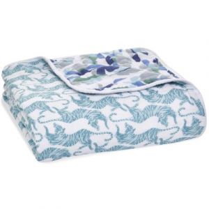 Aden + Anais Couverture de rêve dream blanket en mousseline de coton dancing tigers