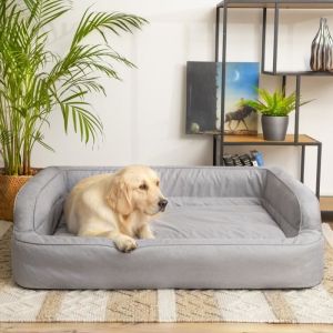 PillowPrim Panier pour Chien, Meubles pour Animaux, Panier pour Chat, Housse Amovible, Panier Chien, Lit Chien, Couchage, Canap&eacute; Chien Cendre, XXL 117 x 79 cm