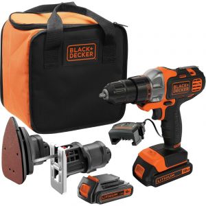 Black & Decker Multievo kit 3 têtes 18v 1,5ah bd mt218sla