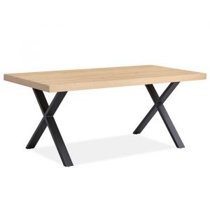 Elsa - table à manger - bois et noir - 6 personnes