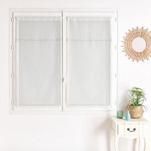 Vd paire voilage etamine parement OLBIA - blanc cassé