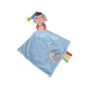 Nicotoy Doudou Plat Mouchoir Bleu Oui-Oui - Peluche Disney Pour Enfant Et Bebe - Naissance