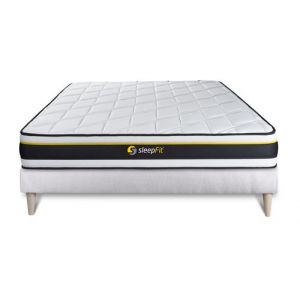 Ensemble 140x200 matelas SOFT + sommier kit blanc