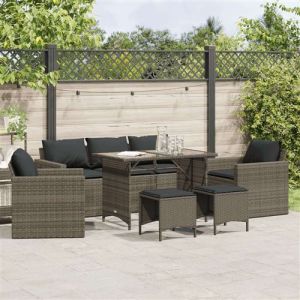 VidaXL Salon de jardin rotin 7 personnes 6 pieces