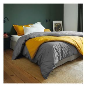 Olivier Desforges Housse de couette en Percale de coton, Alcove Gris - Couleur Gris - Taille 200 x 200 cm