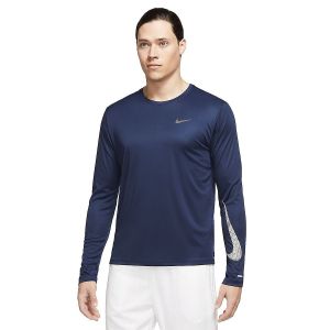 Nike Dri-Fit Miler Run Division Flash L/S Running Top - T-shirt de running taille XL, bleu