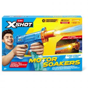 Zuru XSHOT Water Turbo Stream Motor Soaker de &ndash; Pistolet &agrave; Eau Motoris&eacute; avec Technologie Fast Fill, Canon LED et Batterie Rechargeable, Port&eacute;e 9m, Jouet d'&Eacute;t&eacute; Ext&eacute;rieur pour Enfants 8+