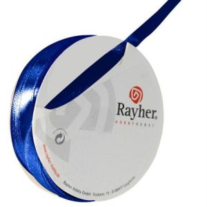 Rayher Ruban en satin 10 m x 0,7 cm Bleu fonc&eacute;
