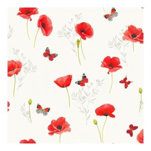 Nappe Bulgomme Imprim&eacute;e Coquelicot - Au m&egrave;tre - 140 x 240 cm.