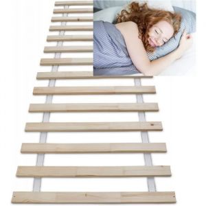 Lattes sans cadre 140x200cm 14 lattes en bois massif pour soutien ferme avec sangle enroulé