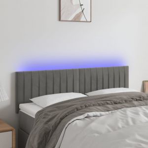 VidaXL Tête de lit à LED Gris clair 144x5x78/88 cm Velours - Gris clair