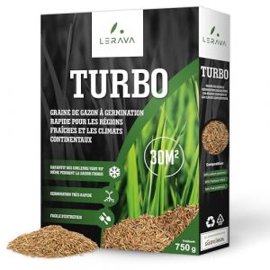 LERAVA TURBO gazon a semer à germination rapide - pour les régions fraîches - gazon regarnissage - 30m²