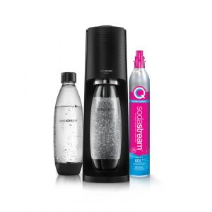 Sodastream Machine à eau pétillante TERRANLV + 2 bouteilles 1L noire