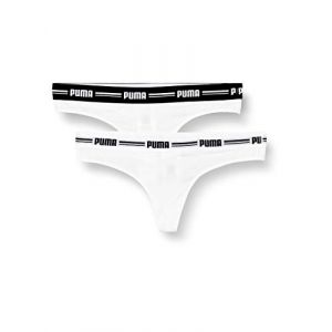 Puma Iconic Women's String-Thong (2 Pack) Culotte, Blanc/Blanc, M (Lot de 2) Femme