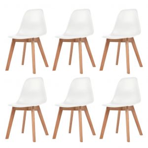 VidaXL Chaises de salle ? manger 6 pcs Blanc Plastique