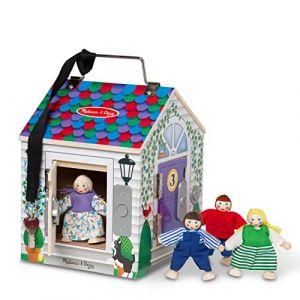 Melissa & Doug Maison En Bois &Agrave; Sonnettes avec des sons, Poup&eacute;es pour enfants, Jeux de r&ocirc;les, 3+, Cadeau pour gar&ccedil;on ou fille