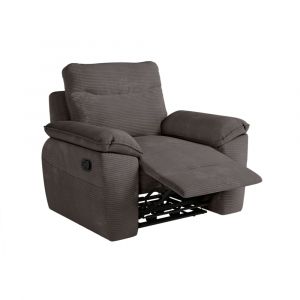 Loungitude Fauteuil de relaxation manuel ross en velours côtelé - Gris