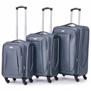 VERTICAL STUDIO Valise en tissu "Tromso" 20" 24" 28" Ensemble de 3 gris