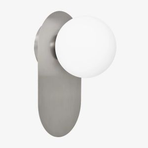 Applique Murale Nacariel En Acier Inoxydable Et Verre Gris Chrom&eacute; &iquest;25 Cm