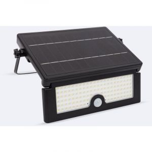 TechBrey Projecteur LED Solaire 10W IP54 avec Détecteur de Mouvement PIR y Crépusculaire Blanc Neutre 4000K