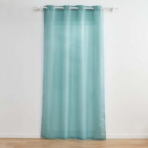 Douceur d'intérieur, Rideau à Oeillets (140 x 280 cm) Zeline Sauge, Polyester Uni et Fils Métallisés