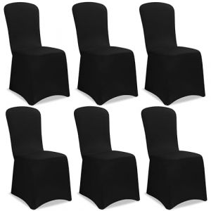Housse de chaise, lot de 6, noir OEKO-TEX
