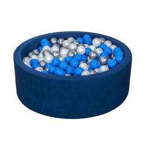 Piscine à balles + 450 balles perle bleu argent