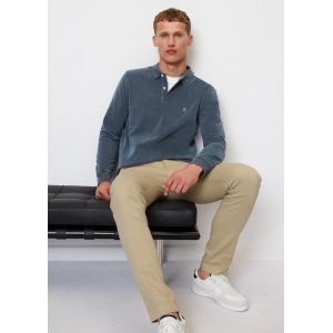Marc O'Polo Polo en jersey de coupe Regular Fit &agrave; manches longues - Couleur bleu - Taille Xl