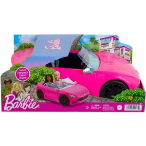 Mattel Voiture Cabriolet Rose (Poupee Non Incluse) - Set Véhicule Poupée Mannequin + 1 Carte Tigre