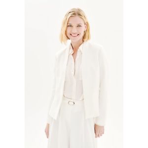 CAROLL Veste de tailleur ajustée sans col ivoire 44