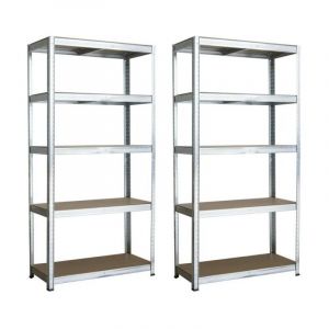 Secury t tagère rayonnage modulable en métal, 5 étages, 175kg/par étagère Lot de 2