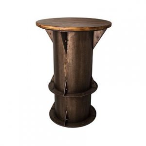 M&S Table de bar industrielle 70x100 cm en sapin et métal