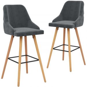 VidaXL Chaises de bar 2 pcs Gris fonc? Velours