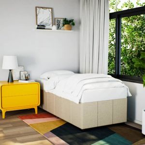 VidaXL Cadre de lit sans matelas crème 90x190 cm tissu