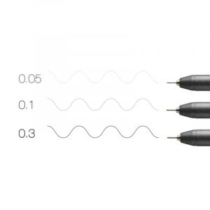 Copic Multiliner Set, Black, 3 Fineliner en différentes épaisseurs de trait, Stylos à dessin avec une pointe fine et encre pigmentée résistante à l'eau