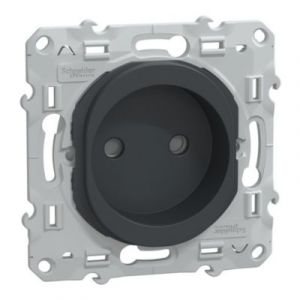Schneider Electric Prise à puits 2P 16A bornes vis anthracite - Ovalis