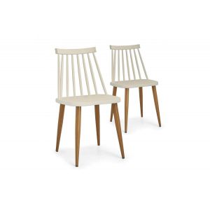 Menzzo Lot de 2 Chaises Beige ILLICO