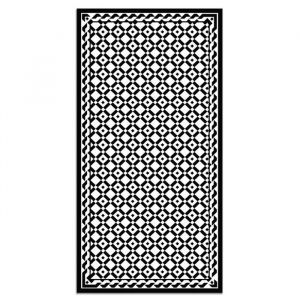 Panorama Tapis du Sol Vinyle Géométrie Carrée 80x250 cm - Tapis de Cuisine en PVC Linoléum Vinyle - Antidérapant Lavable Ignifuge - Tapis pour Cuisine Bureau Salon - Protection du Sol