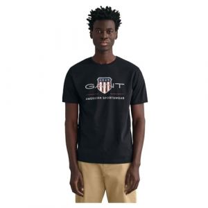 Gant (marque) SS Shirt &Agrave; Manches Courtes Archive Shield Reg, Black, XXL Homme