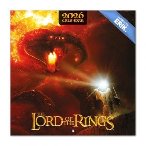 Grupo erik Seigneur des Anneaux Calendrier 2026 Mural - Calendrier Mural 2026 Mensuel │ Idee Cadeau : Calendriers Muraux │ De Janvier &agrave; D&eacute;cembre : Espace pour notes et Illustrations (30x60 cm)