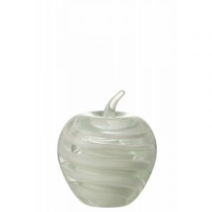 Statuette D&eacute;co "Pomme en Verre" 12cm Blanc Prix